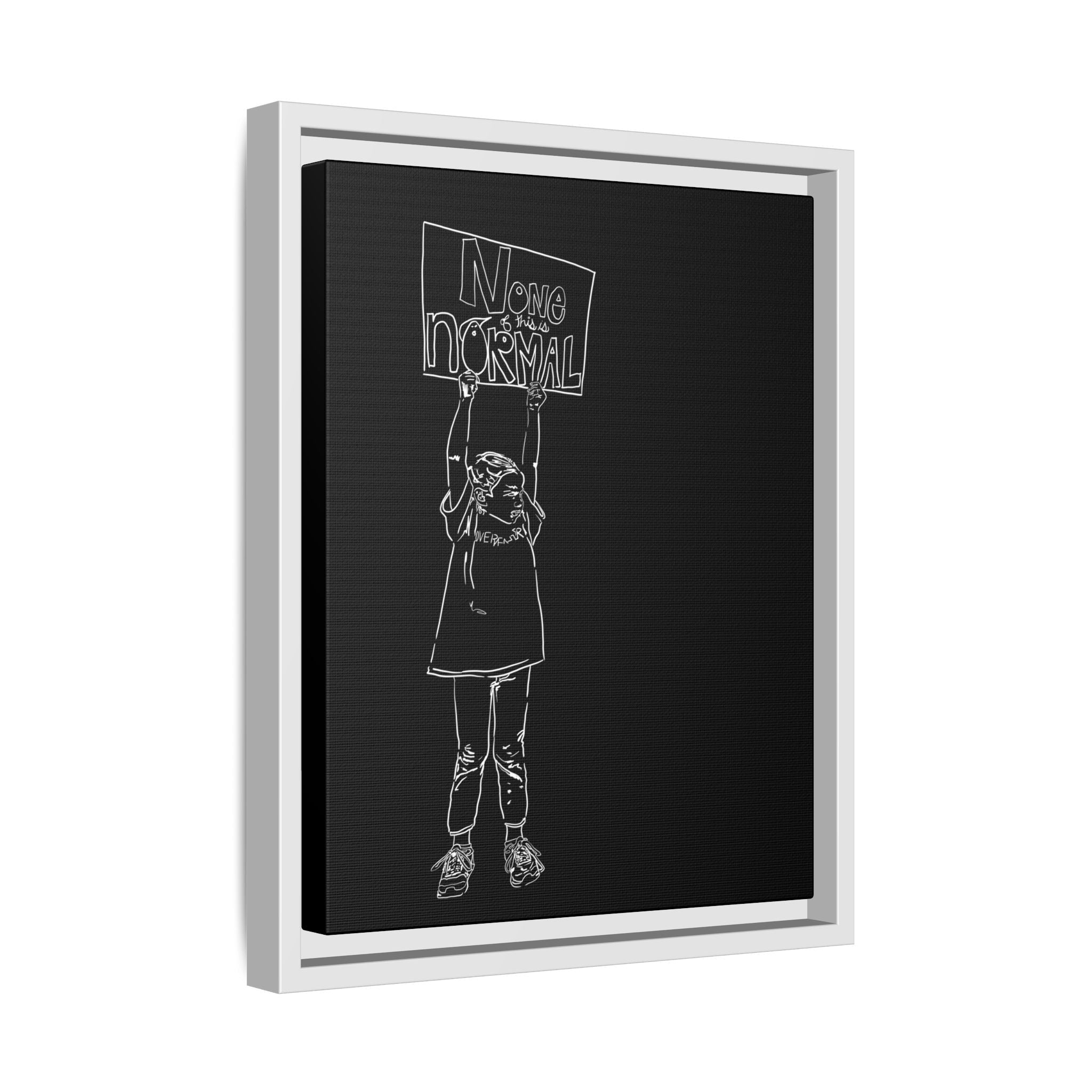 Sustainable Framed Archival Giclee  Stretched Canvas Social Art | Feminist  Print | Gallery Wall Art Museum Quality | NONE OF THIS IS NORMAL