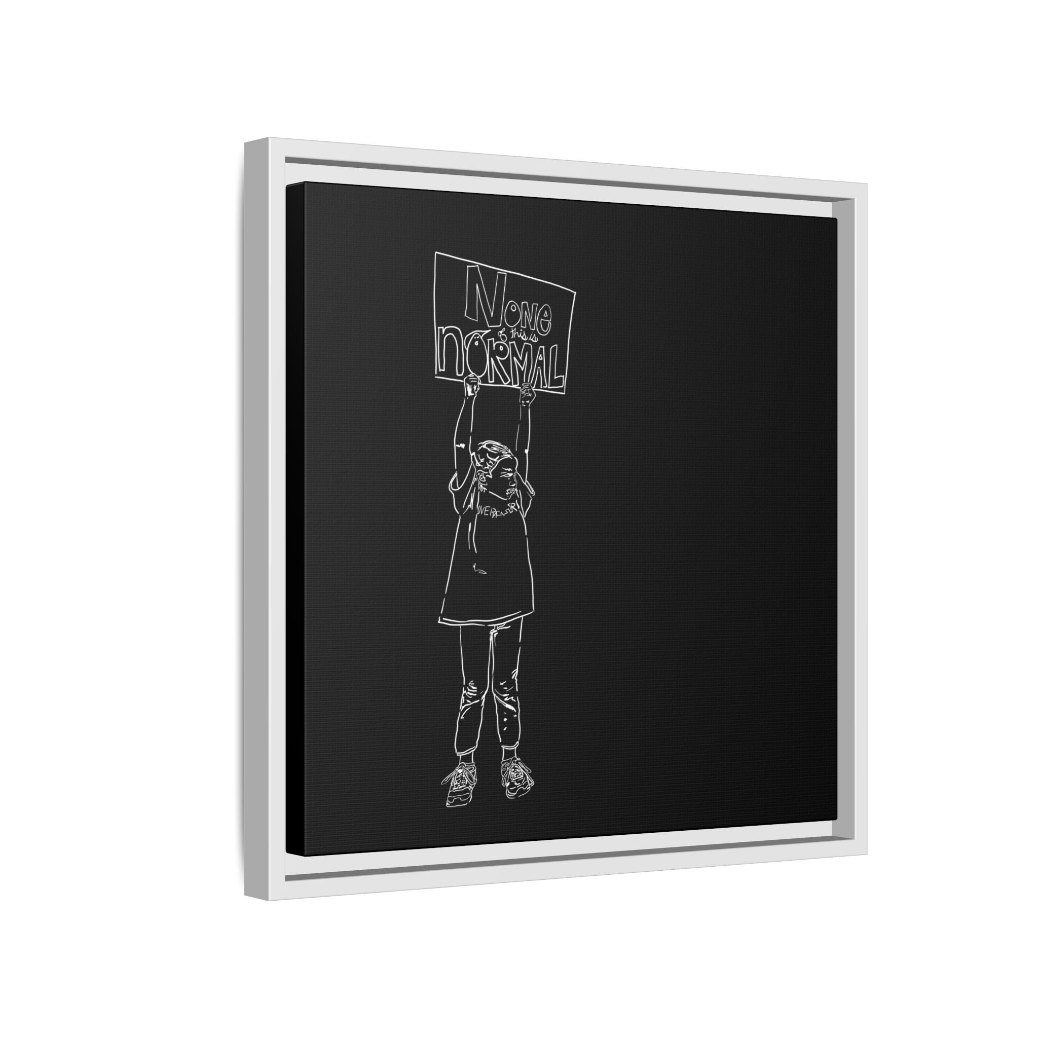 Sustainable Framed Archival Giclee  Stretched Canvas Social Art | Feminist  Print | Gallery Wall Art Museum Quality | NONE OF THIS IS NORMAL