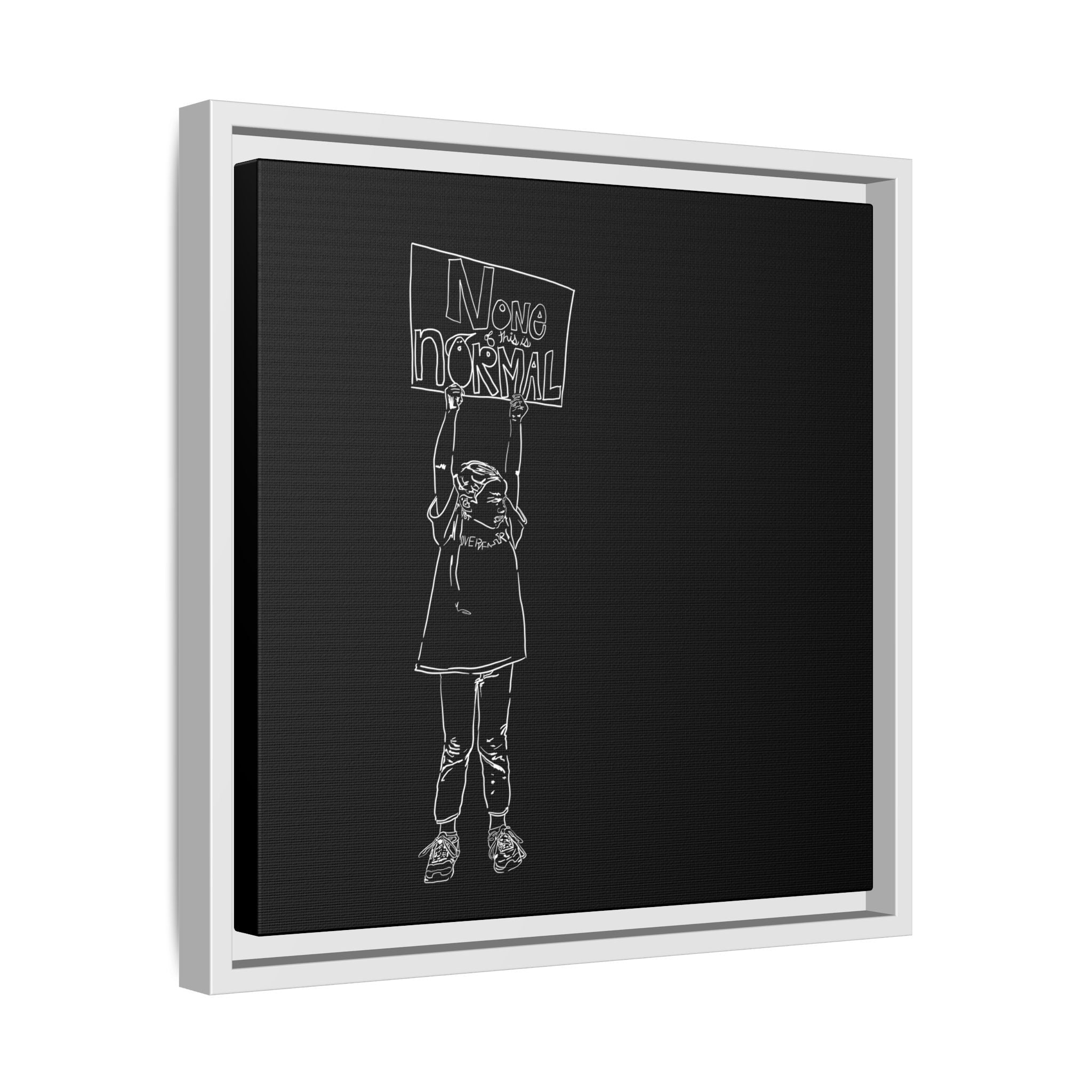 Sustainable Framed Archival Giclee  Stretched Canvas Social Art | Feminist  Print | Gallery Wall Art Museum Quality | NONE OF THIS IS NORMAL