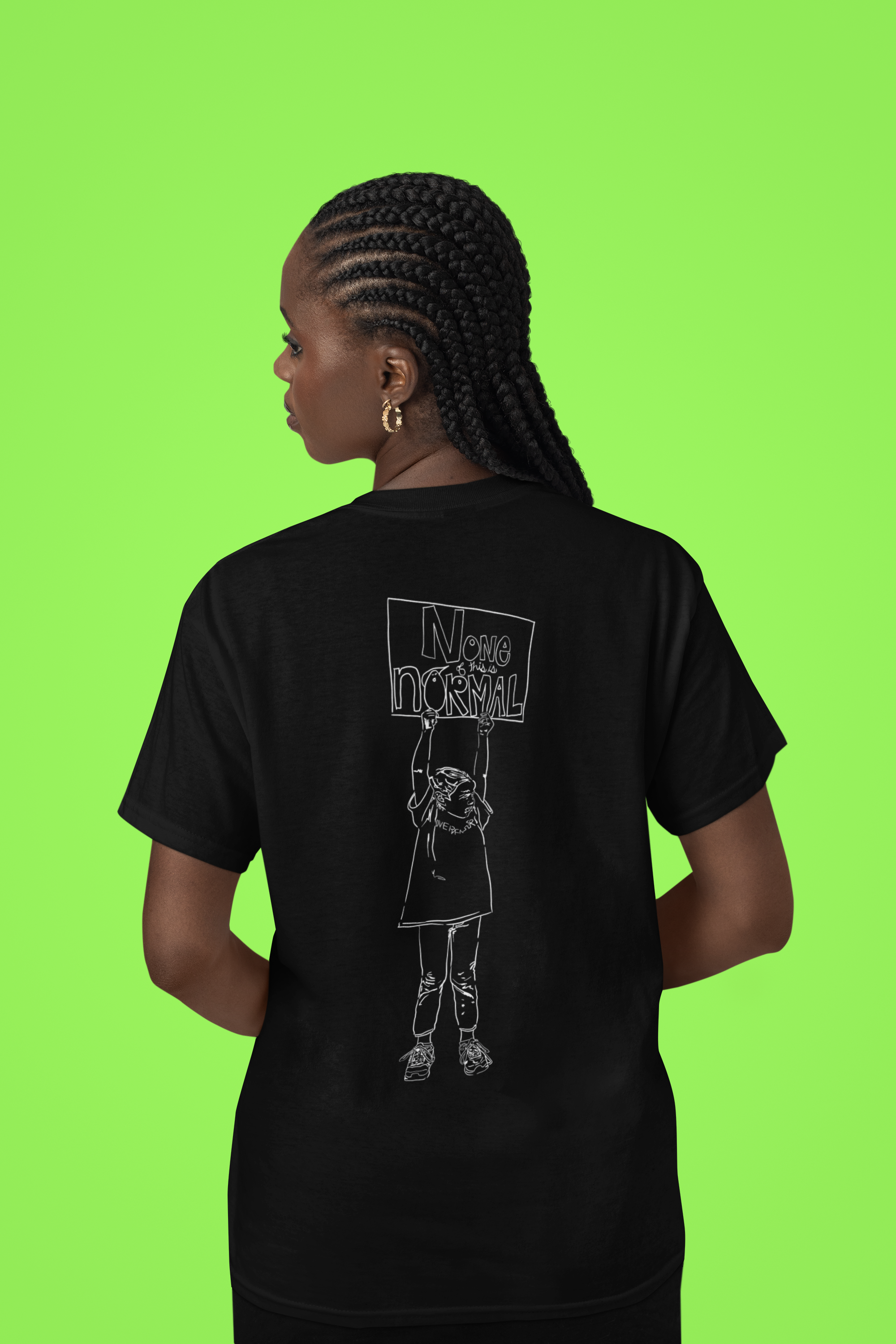 Unisex Heavyweight T-Shirt | Activist Clothing Transformative | Social Justice | Feminist T-Shirt | Social Commentary | Progressive Clothing Sustainable | Women's Rights Statement Apparel | Comfort Colors 1717 | NONE OF THIS IS NORMAL