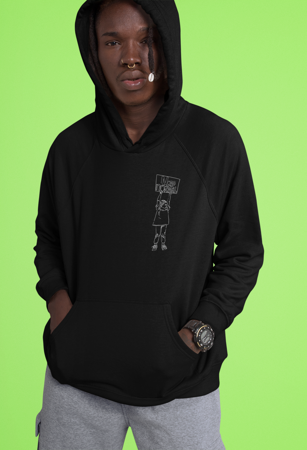 Unisex Heavy Weight Hoodie | Statement Apparel Transformative | Social Justice Honest Expression | Progressive Activist | Eco Friendly Gift | NONE OF THIS IS NORMAL