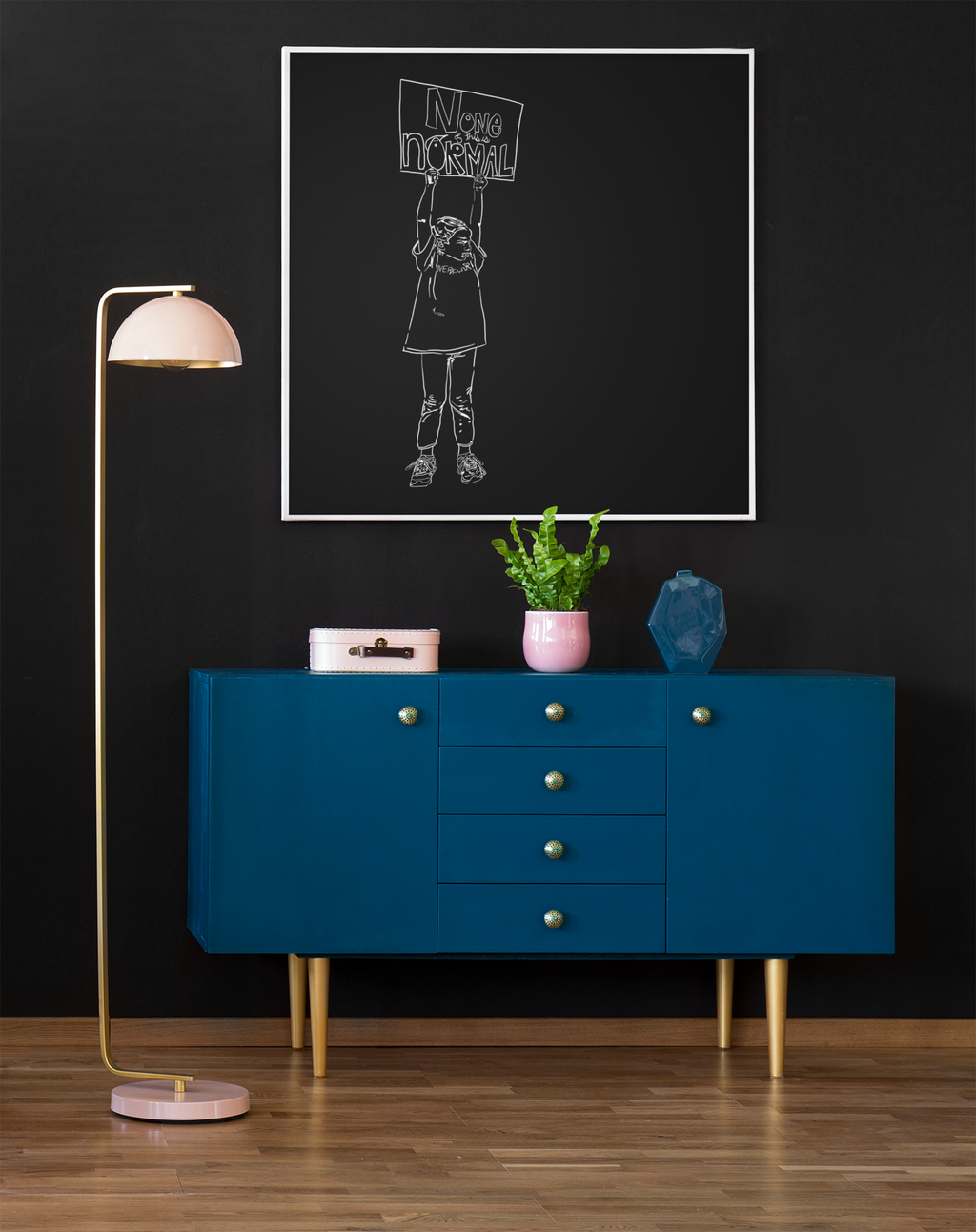 Sustainable Framed Archival Giclee  Stretched Canvas Social Art | Feminist  Print | Gallery Wall Art Museum Quality | NONE OF THIS IS NORMAL