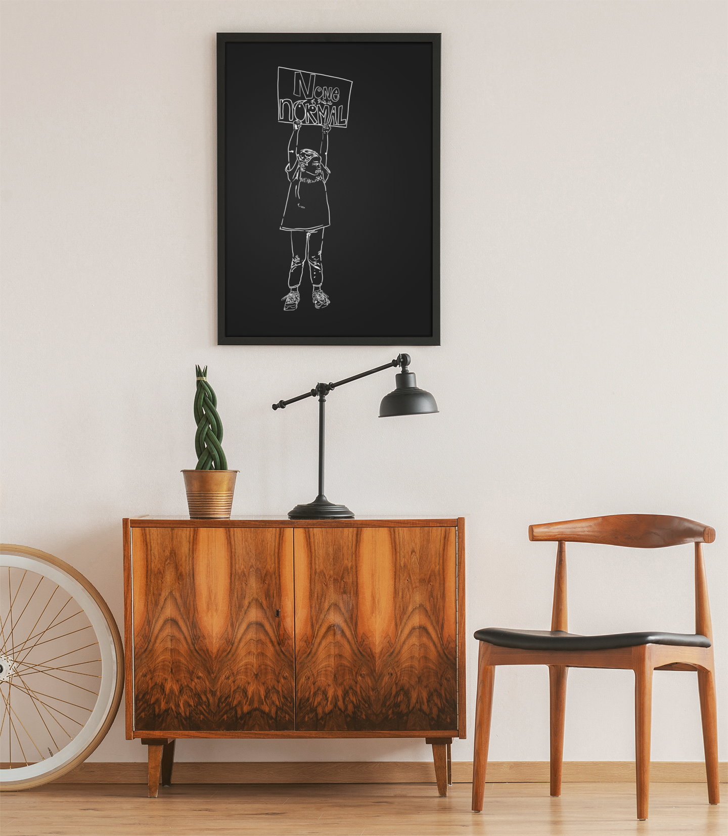 Sustainable Framed Archival Giclee  Stretched Canvas Social Art | Feminist  Print | Gallery Wall Art Museum Quality | NONE OF THIS IS NORMAL