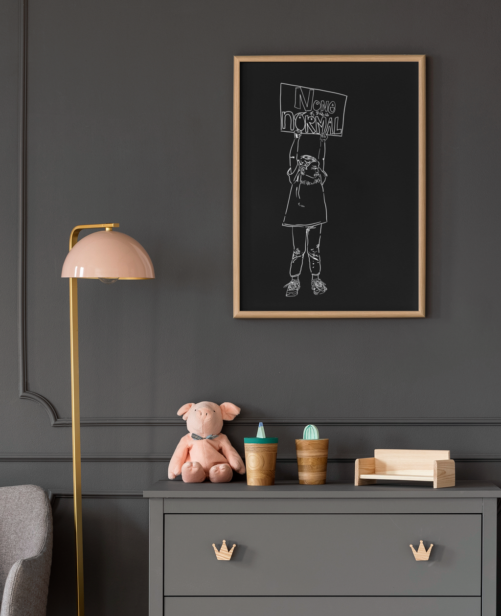 Sustainable Framed Archival Giclee  Stretched Canvas Social Art | Feminist  Print | Gallery Wall Art Museum Quality | NONE OF THIS IS NORMAL