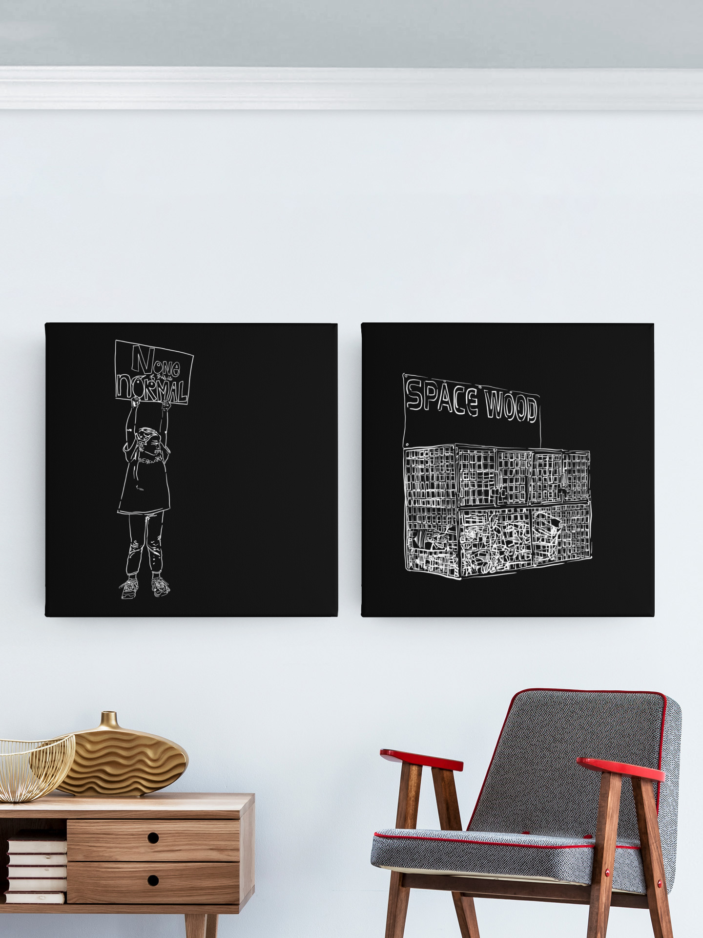 Sustainably Framed Giclee Stretched Canvas | Climate Change | Eco Friendly Frame | Social Good | Modern Aesthetic | Archival | SPACE WOOD