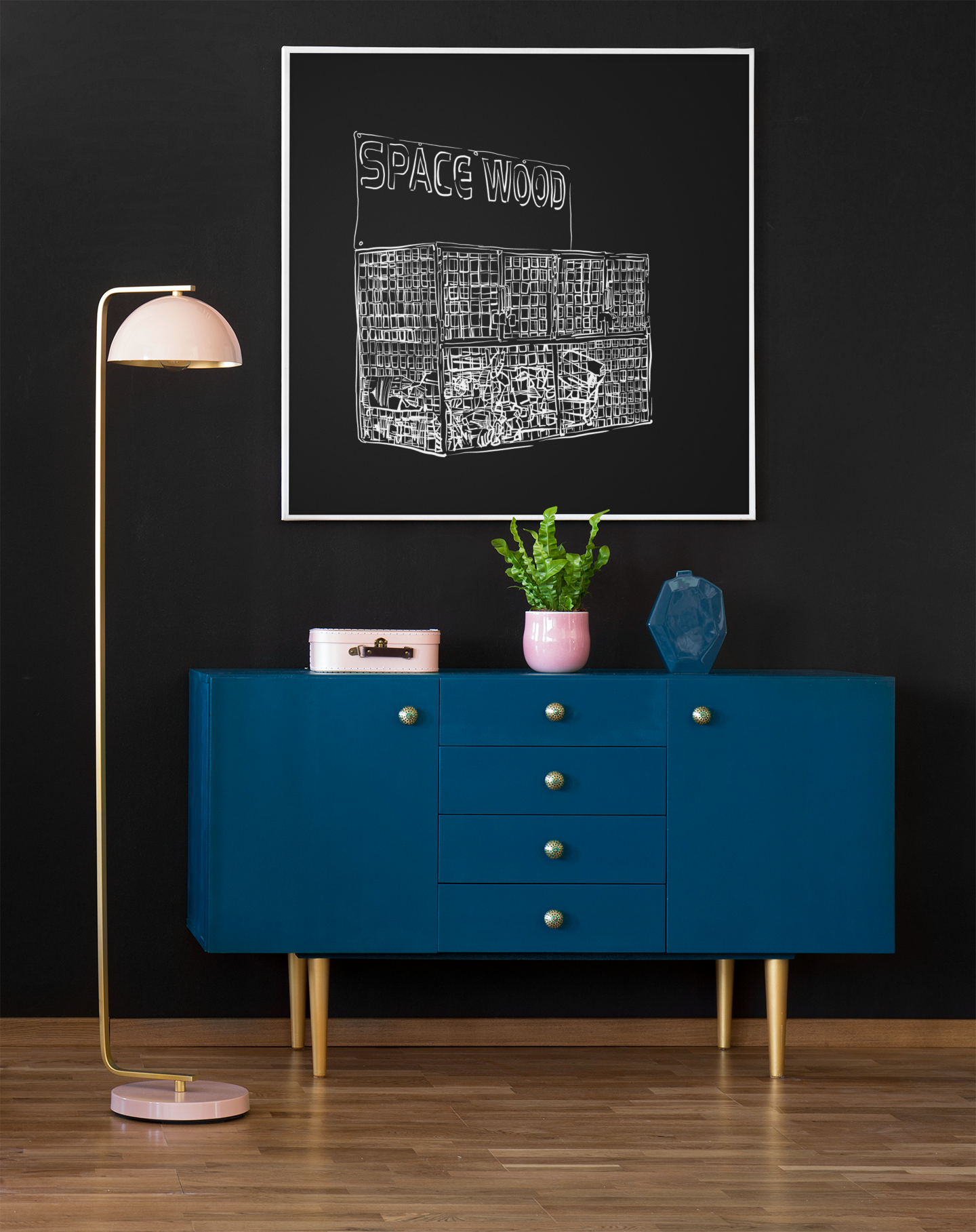 Sustainably Framed Giclee Stretched Canvas | Climate Change | Eco Friendly Frame | Social Good | Modern Aesthetic | Archival | SPACE WOOD