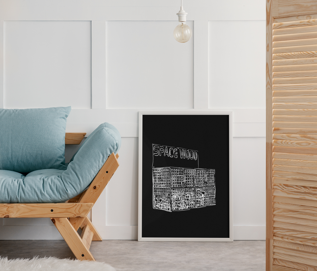 Sustainably Framed Giclee Stretched Canvas | Climate Change | Eco Friendly Frame | Social Good | Modern Aesthetic | Archival | SPACE WOOD