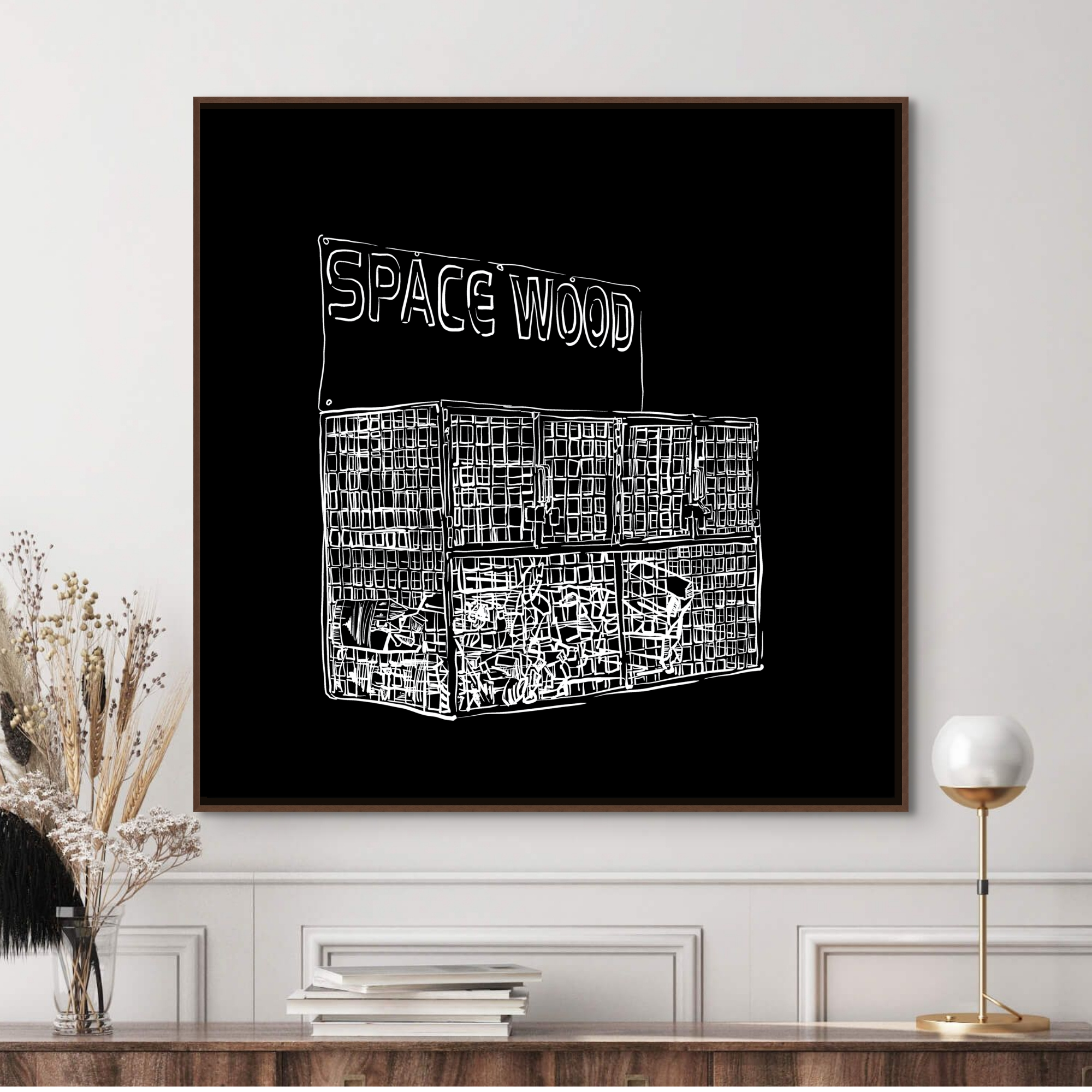 Sustainably Framed Giclee Stretched Canvas | Climate Change | Eco Friendly Frame | Social Good | Modern Aesthetic | Archival | SPACE WOOD