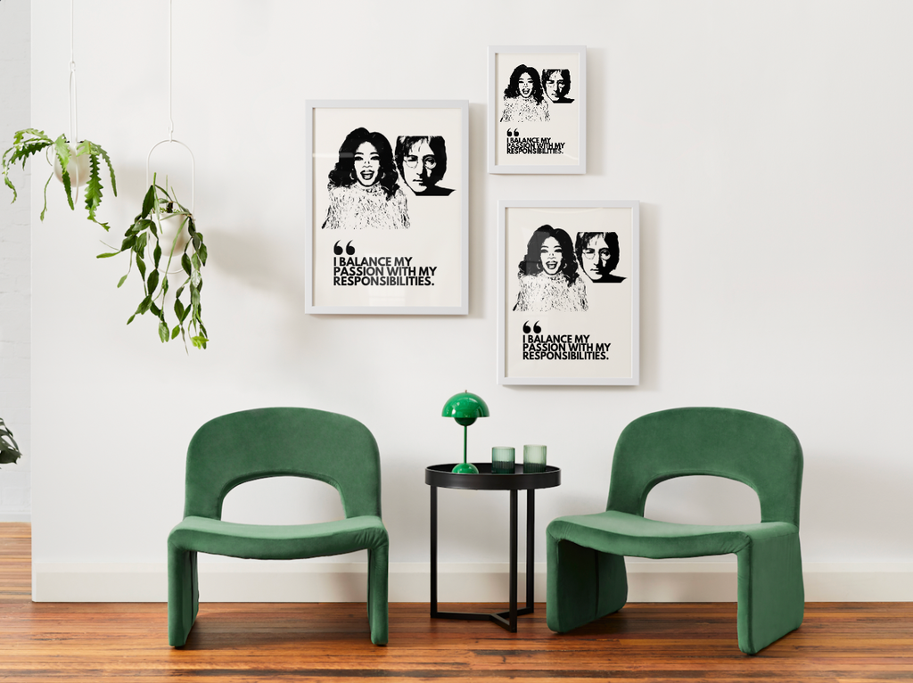 Museum Archival Giclee Print Social Justice | Fine Art Paper| Social Justice | Certified Archival Print | I BALANCE MY PASSION WITH MY RESPONSIBILITIES | OPRAH WINFREY | JOHN LENNON