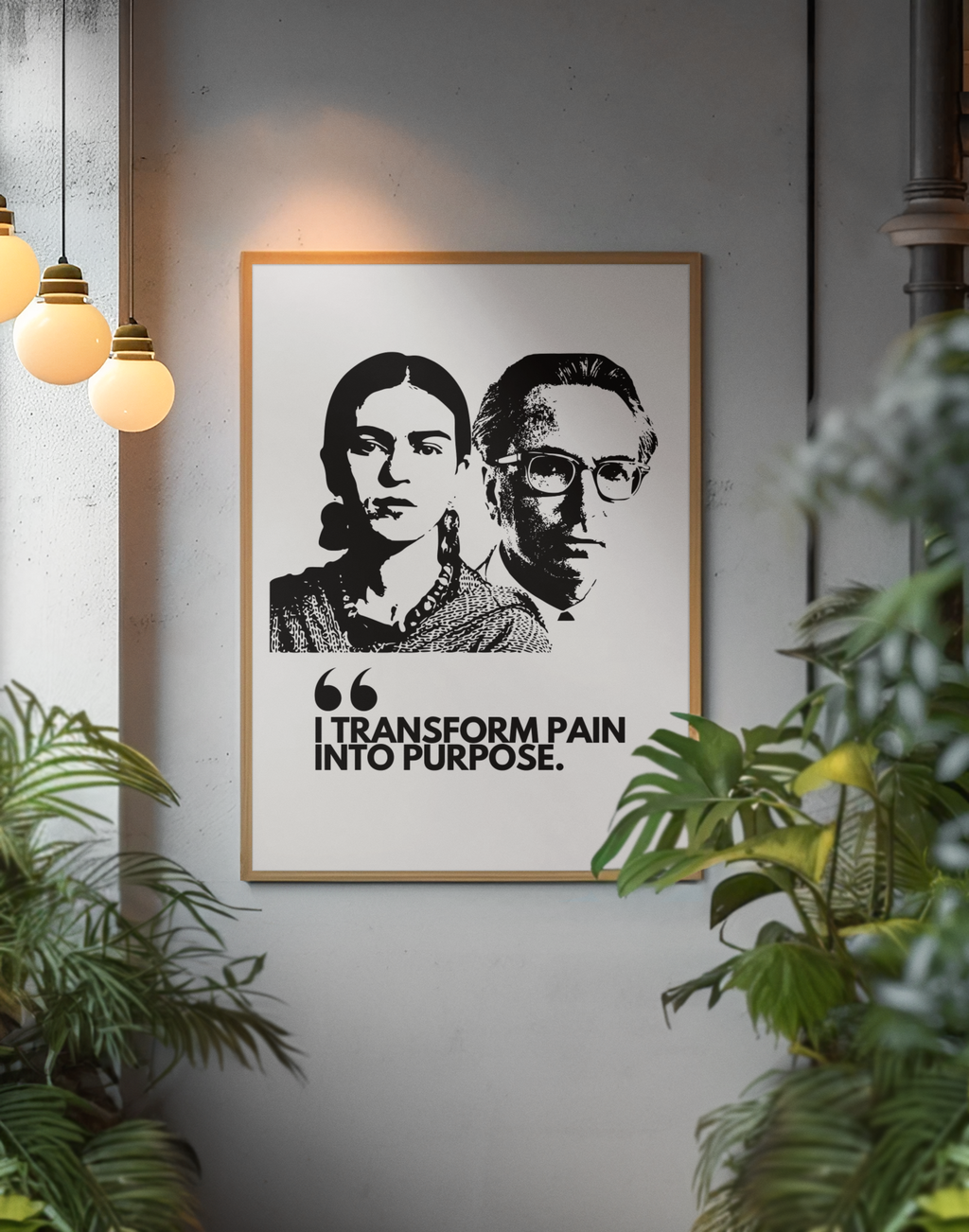 Museum Archival Giclee Print Social Justice | Fine Art Paper| Social Justice | I TRANSFORM PAIN INTO PURPOSE | FRIDA KAHOL & VIKTOR FRANKL