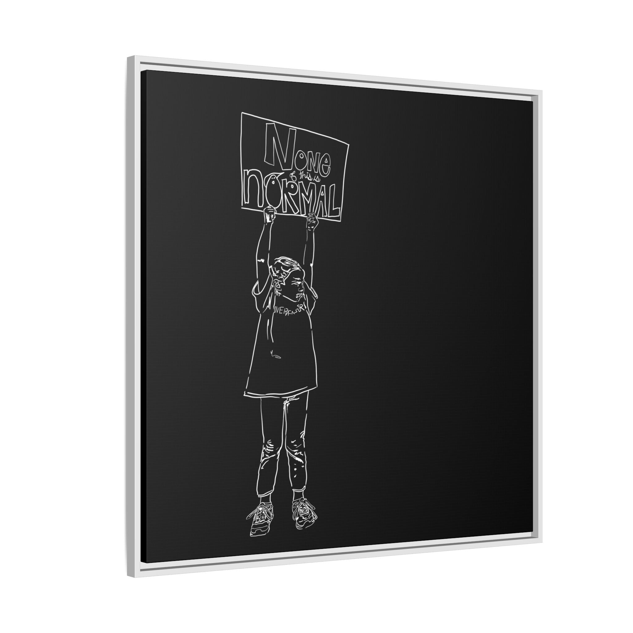 Sustainable Framed Archival Giclee  Stretched Canvas Social Art | Feminist  Print | Gallery Wall Art Museum Quality | NONE OF THIS IS NORMAL