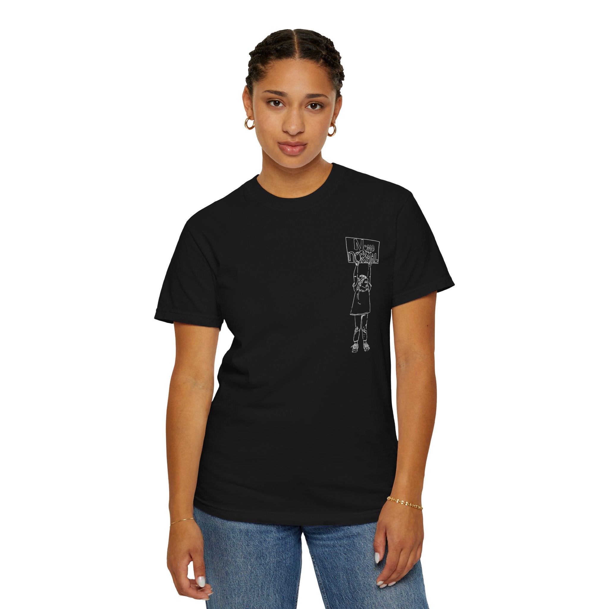 Unisex Heavyweight T-Shirt | Activist Clothing Transformative | Social Justice | Feminist T-Shirt | Social Commentary | Progressive Clothing Sustainable | Women's Rights Statement Apparel | Comfort Colors 1717 | NONE OF THIS IS NORMAL