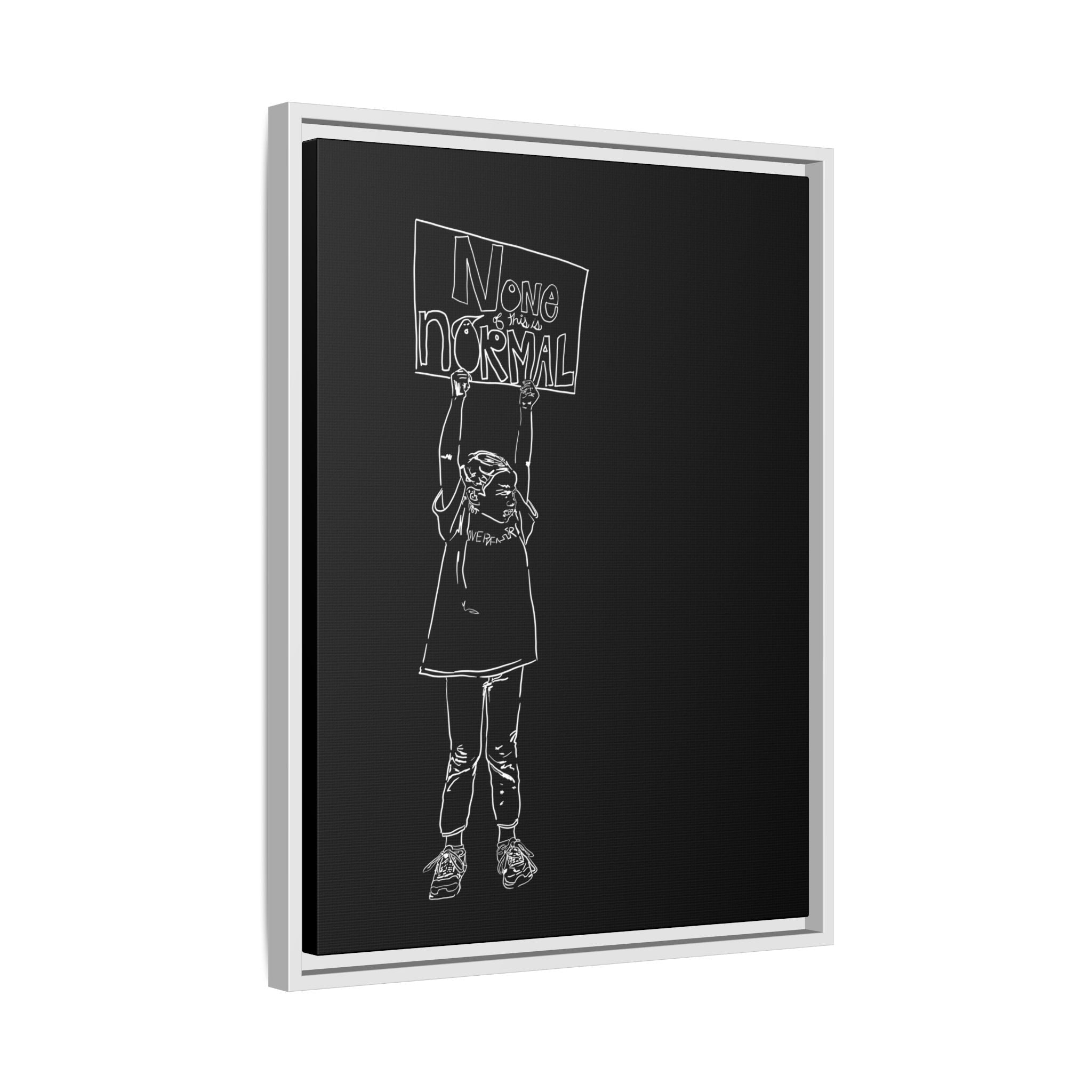 Sustainable Framed Archival Giclee  Stretched Canvas Social Art | Feminist  Print | Gallery Wall Art Museum Quality | NONE OF THIS IS NORMAL