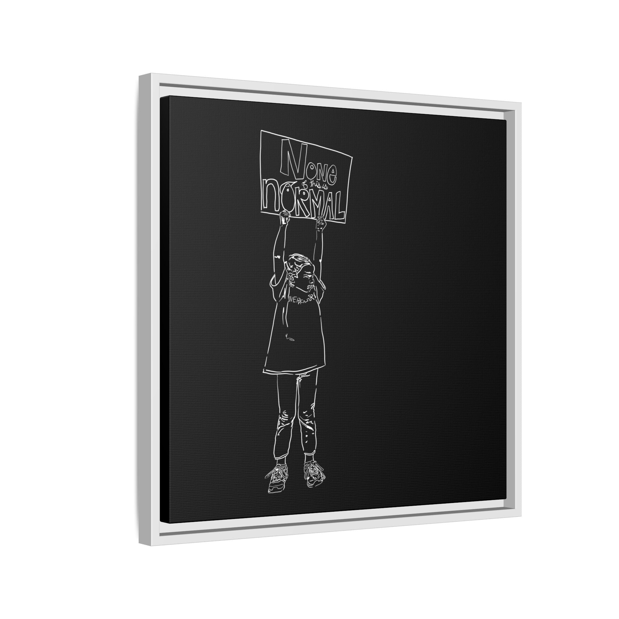 Sustainable Framed Archival Giclee  Stretched Canvas Social Art | Feminist  Print | Gallery Wall Art Museum Quality | NONE OF THIS IS NORMAL