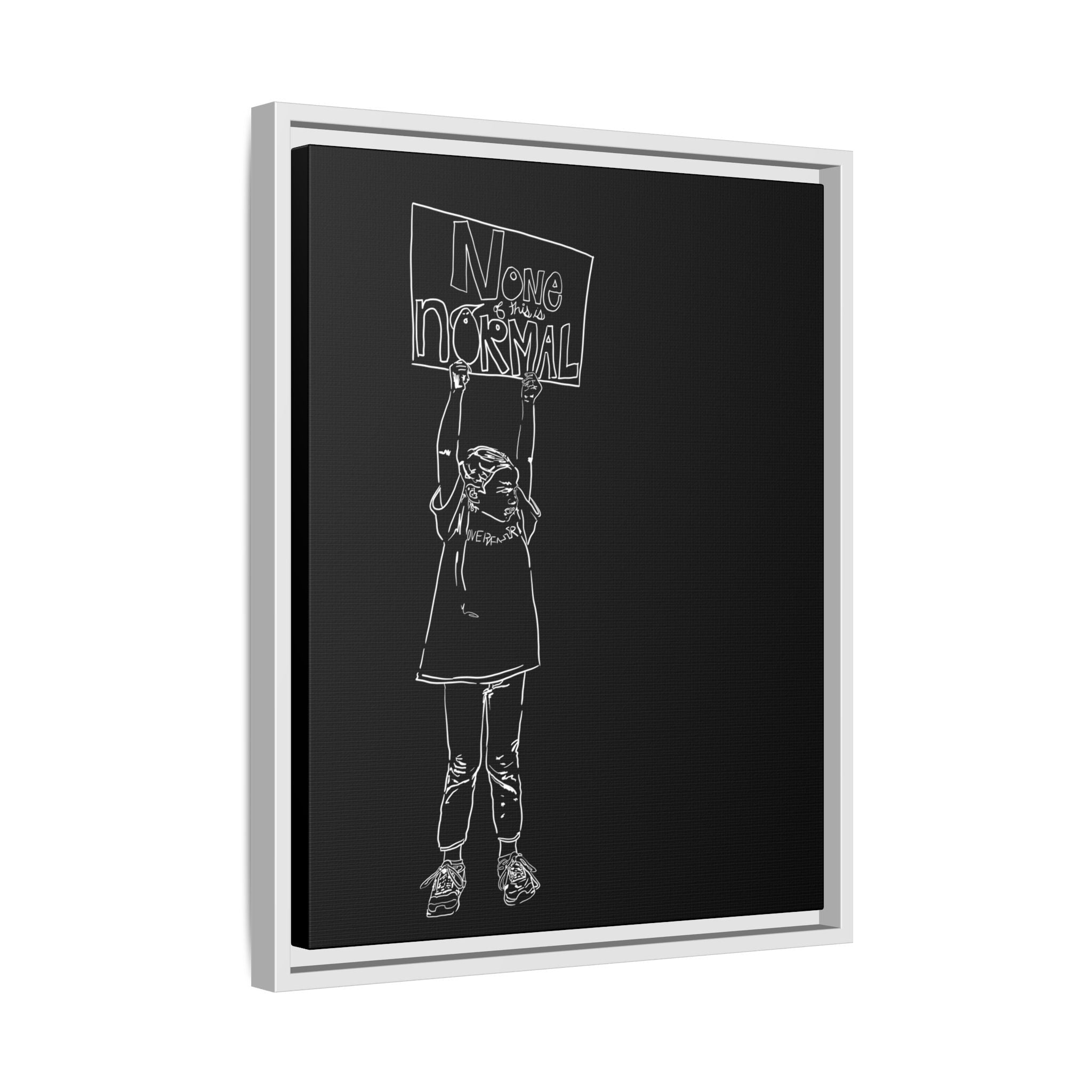 Sustainable Framed Archival Giclee  Stretched Canvas Social Art | Feminist  Print | Gallery Wall Art Museum Quality | NONE OF THIS IS NORMAL