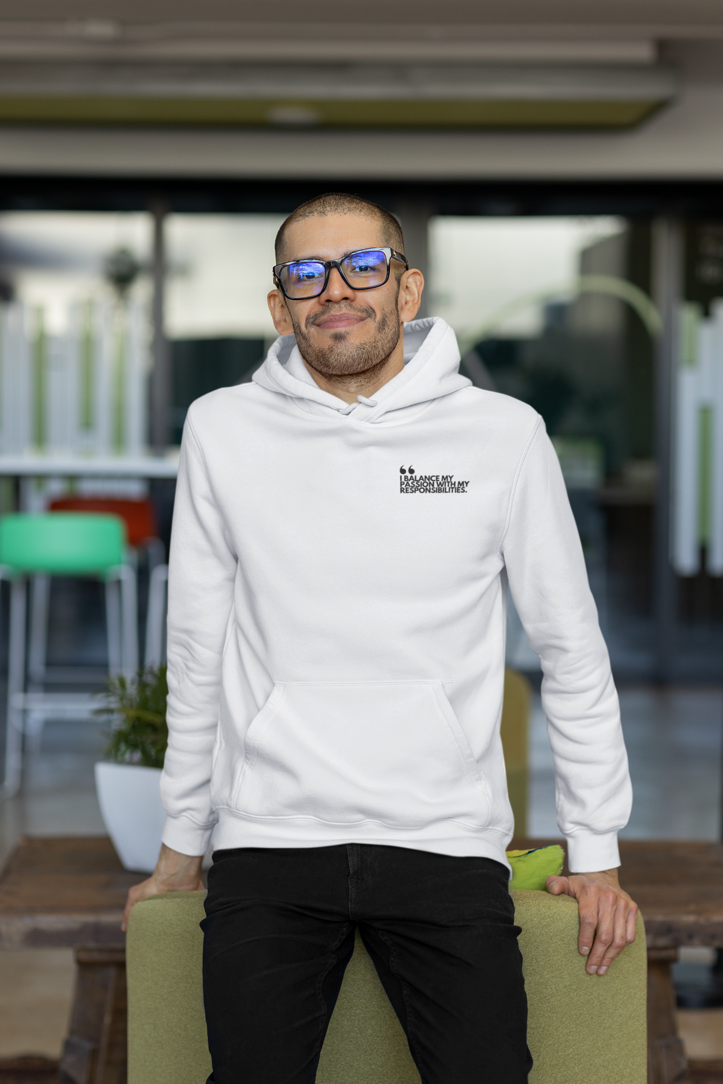 Unisex Heavy Weight Hoodie | Social Commentary Progressive | Activist Fashion Sustainable | Political Art Clothing Statement Comfort | Gildan® 18500 I BALANCE MY PASSION WITH MY RESPONSIBILITIES | Oprah Winfrey John Lennon