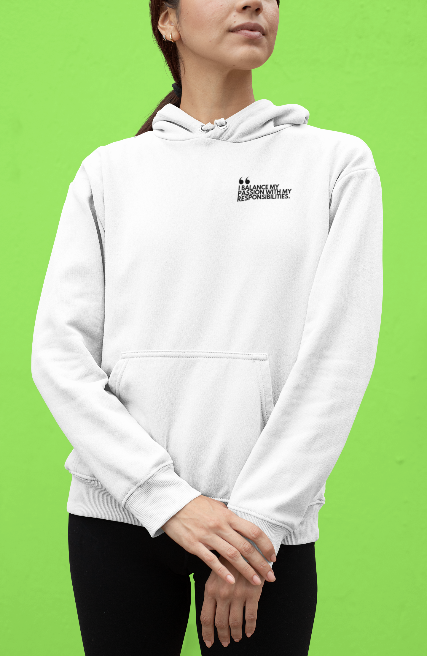 Unisex Heavy Weight Hoodie | Social Commentary Progressive | Activist Fashion Sustainable | Political Art Clothing Statement Comfort | Gildan® 18500 I BALANCE MY PASSION WITH MY RESPONSIBILITIES | Oprah Winfrey John Lennon